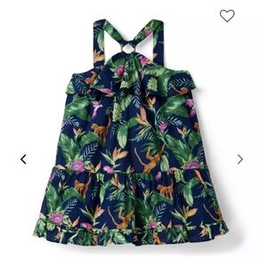 Janie and Jack 4T Tropical Jungle Ruffle Halter Sundress